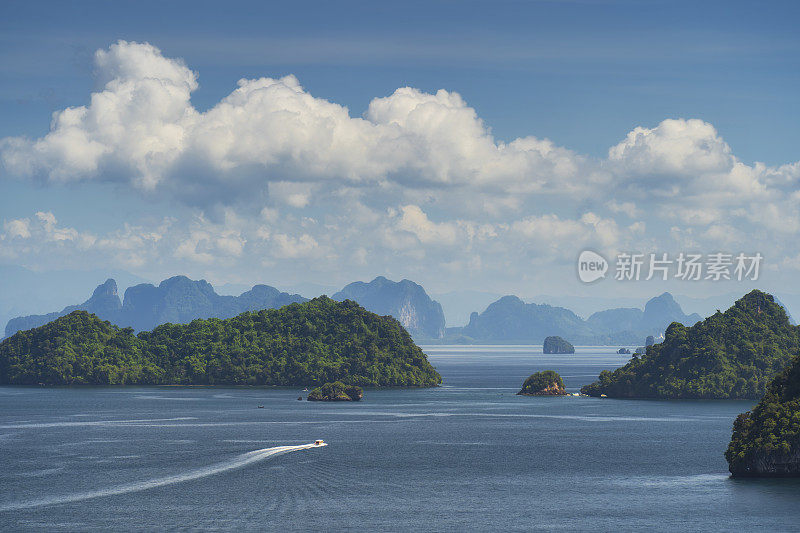 Krabi省，泰国，Koh Hong岛景观景观360度。